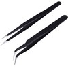 Lash Tweezers, Pack of 2 Stainless Steel Tweezers for Eyelash