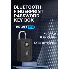 SFW New Smart Lock Box, Fingerprint Key Box Bluetooth Key Box with App Control & Passcode, Waterproof Wall Mounted & Door Hanging Security Key Lock Box for Home Realtor Office Home Warehouse