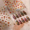 Fall Nail Art Stickers Red Maple Leaves Nail Decals 5D