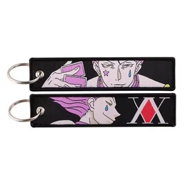 Pinstant Hisoka Morow Anime Manga Diamond Card Suit Hunter X Keychain Key Tag Chain Fob Ring, Mixed, 5.1 x 1.2 inches