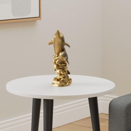 Dalax-Mama and Baby Elephants Statue Figurines Home Decor Trunk Facing Upwards Lucky Figurine for Home/Office Desk Decorations Good Luck Ornaments Statues Elephant Gifts Set for Women
