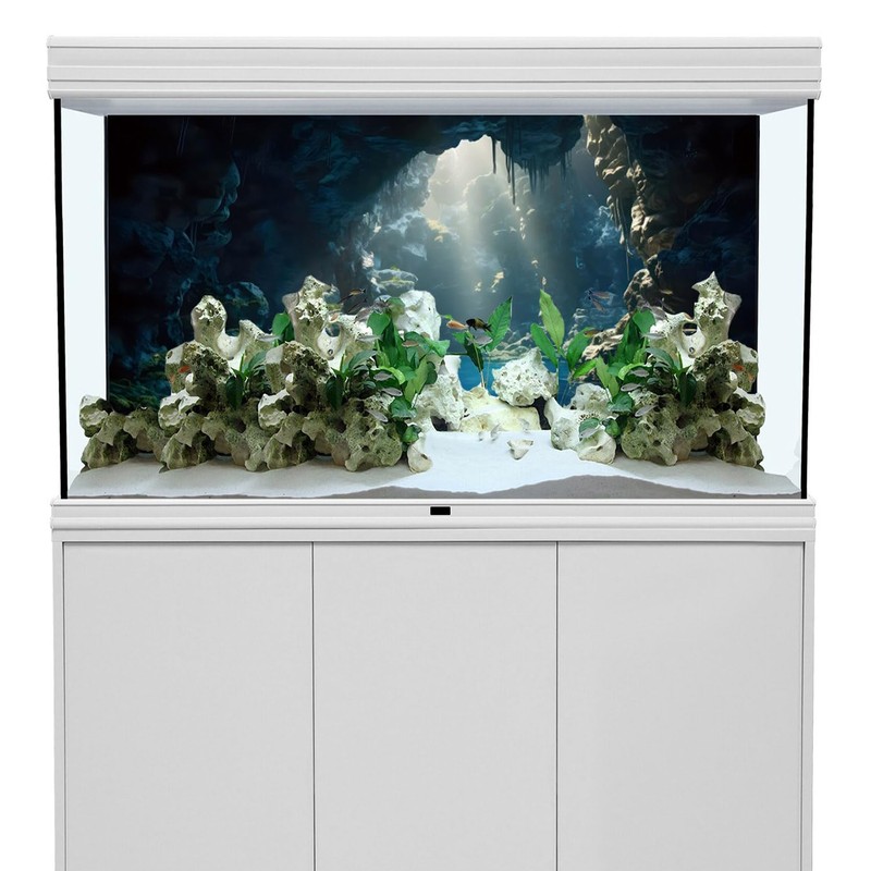 MIRRORANG 120 x 46 cm Aquarium Background Mountain Stones Cave