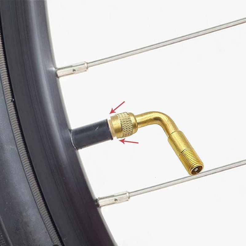 バイク 空気入れ アダプター 90° 90度 エクステンション L型 Lワード エアバルブ 原付バイク用