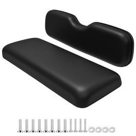 Shu-Ran Universal Golf Cart Rear Seat Bottom and Back Replacement Cushion Assembly kit,Golf Cart Back Seats for EZGO TXT RXV ST/Club Car Precedent DS/Yamaha Rear Flip Seat,Black
