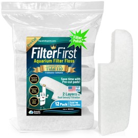 Aquatic Experts Aquarium Filter Floss for Fish Tank Filters - FilterFirst Aquarium Filter Pad - Media for Crystal Clear Water, (12 Pack, Tidal 110 Compatible)