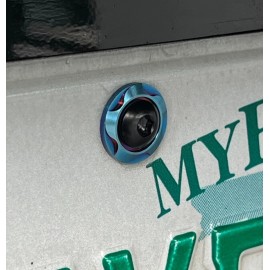 Blackworks Racing 2 TITANIUM BURNT LICENSE PLATE FRAME HEX SECURITY BOLTS WASHERS SCREWS BLACK