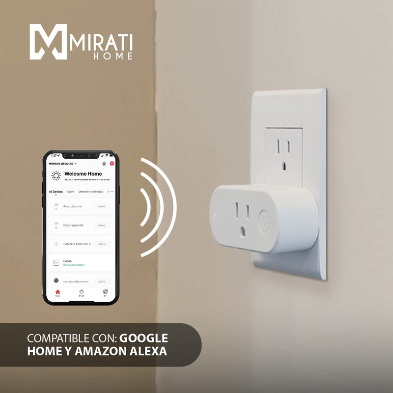 MIRATI HOME Contacto Inteligente MCI2. Smart Plug, Wi-Fi 2.4GHz, Función