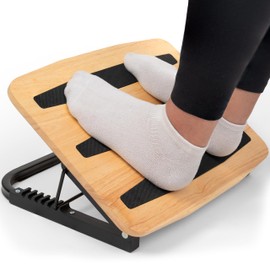Adjustable Foot Rest for Under Desk at Work - Ergonomic Foot Rest Under Desk Foot Stool - 7 Adjustable Angles Wood Under Desk Footrest - Under Desk Foot Rest for Office Leg Rest - Natural