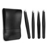 zoerbufan Tweezers Set, 4 Pack Tweezers Made of Stainless Steel,