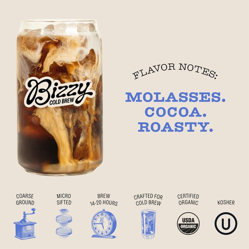 Bizzy Organic Cold Brew Coffee | Dark & Bold Blend