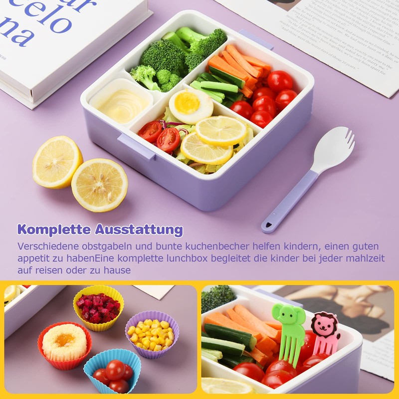 MVKV Brotdose Kinder mit Fächern - Lunchbox Erwachsene Kinder -