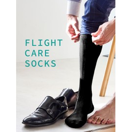 Maison Peony Flight Care Socks, Compression Socks, Airplanes, Driving, Desk Work, Compression Socks, 9.4 - 11.0 inches (24 - 28 cm), Below the Knee, Work, Made in Japan, Black