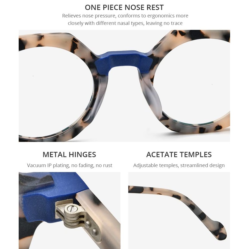 HEPIDEM - anteojos de acetato multicolor mate para mujer, estilo