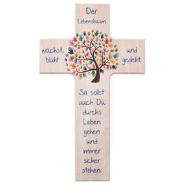 Fritz Cox® Children's wooden cross: Tree of Life 20 cm.