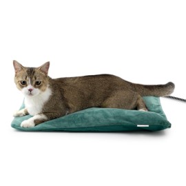 Petace Outdoor Heated Cat Bed, Soft Pet Heating Pad with Steel-Wrapped Cord, Outside Pet Warmer for Feral Cats and Dogs, 19.7" x 15.7", 40 Watts