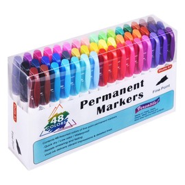 Shuttle Art 油性マーカー カラーペン マーカーセット アートマーカー 細字 48色 速乾 耐水 子供用 塗り絵 マークチェック 名前書き コミック 絵描き 落書き ポスター書き 手帳用 ノート用