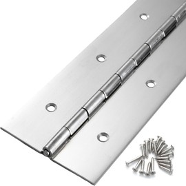 Heavy Duty Piano Hinge 48 Inch x 3 Inch Width, True 0.060'' Thick Stainless Steel Piano Hinge for Heavy Duty Cabinet, Door, Toolbox, Wooden Box, Metal Plate, Furniture, Industrial Project