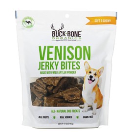Buck Bone Organics Venison Jerky Bites with Real Antler Powder, Made in The USA… (12 OZ Bag)