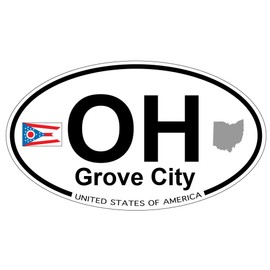 US Decal, Inc. Grove City, Ohio Oval Sticker with State Flag