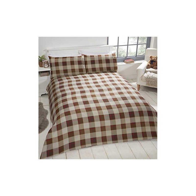 Rapport Home Hug Me Teddy Bear Checkered Reversible Cream Single