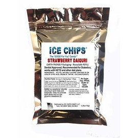 ICE CHIPS Xylitol Candy in Large 5.28 oz Resealable Pouch; Low Carb & Gluten Free (Strawberry Daiquiri)