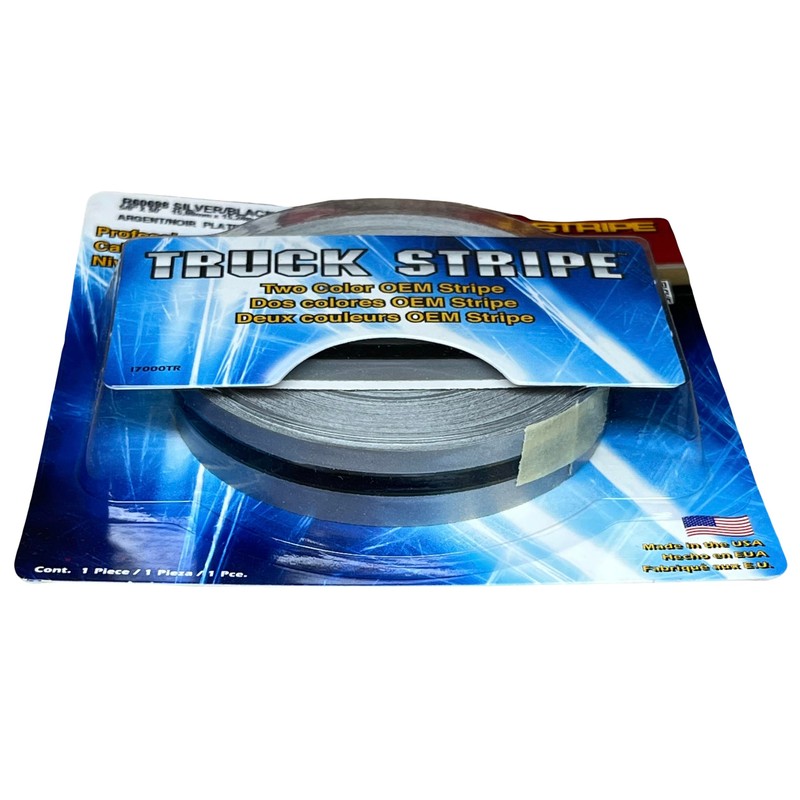 Prostripe Auto R60698 Truck Stripe Vinyl Silver/Black OEM Pinstripe 5/8"