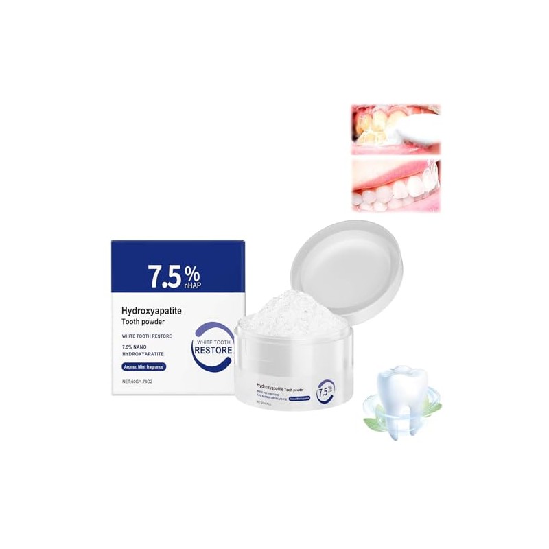 7.5% Hydroxyapatite Tooth Powder for Enamel Protection, Toothpaste Hydroxyapatite for