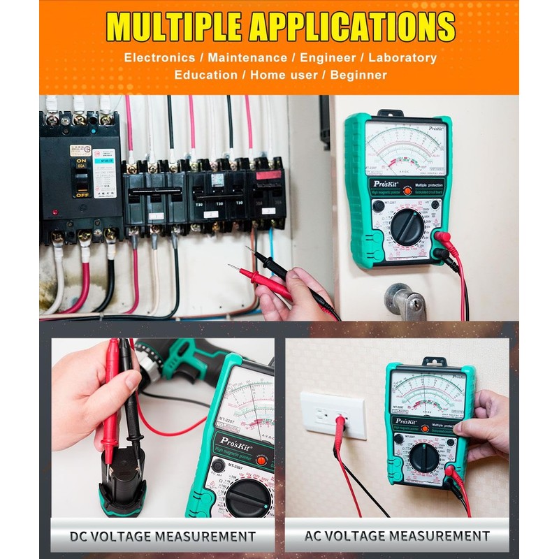 Pro'sKit Tool Solutions MT-2207 Protection Function Analogue Multimeter Quick Response