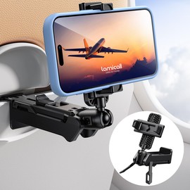 Lamicall Airplane Smartphone Stand: For Travel, Smartphone Holder, Mobile Phone Holder, Airplane, Foldable, Tripod, Smartphone Stand, 360 Degree Adjustment, Compact, Convenient Goods, Grip, Carry, Shinkansen Train, Tabletop, Hex Wrench, Compatible with iPhone 17 Pro, Air 16e 16 15 14 Plus, Pro Max, Pro, Mini X, XR SE, Android, etc