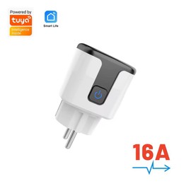 proAMEDEN Smart WiFi Socket 16A 3680W 2.4GHz with Current Measurement, Voice Control from Google Home and Alexa, Remote Control and Timer Function (1/White)