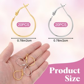 40 Stück Ohrhaken Ohrring Rohlinge Runde Leverback Ohrringhaken Haken Hebelverschluss Earring Hooks Französische Verschluss Schmuckherstellung Ohrringe für Mädchen Diy Bastelarbeiten(Gold Silber)