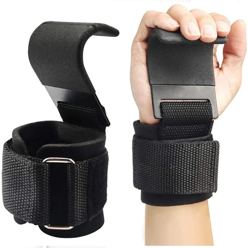 Weight Lifting Power Hooks Power Grips Wrist Support Bar Straps