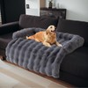 LiveGo Fuzzy Calming Dog Sofa Bed Mat, Washable Plush Couch