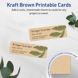 Avery Printable Rectangle Rounded Corner Mini Business Cards with Sure Feed Technology, 1" x 3", Kraft Brown Cardstock, Print-to-The-Edge, Laser/Inkjet, 800 Total