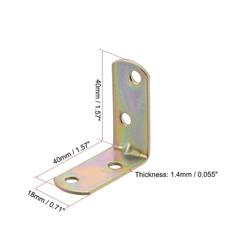 sourcing map Corner Brace, 40mm x 40mm Zinc Plated Joint