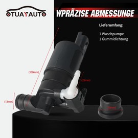 Washer Pump Compatible with Twingo II III, Clio III IV, Zoe, 106, 207, 208, 307, 308, 407, 807, OTUAYAUTO Wiper Pump for Windscreen Washer System