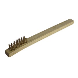 SE 8" Brass Bristles Wire Brush with Wooden Handle - 761WB