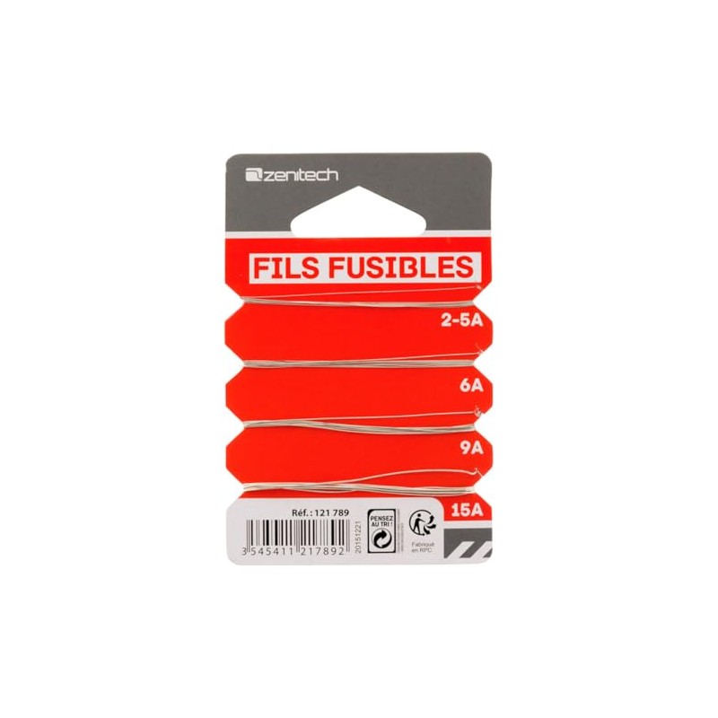 Zenitech 121789 Set of 4 Fuses, Metal