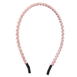 VOCOSTE Rhinestone Headband for Women Pink 0.24 Inch Wide