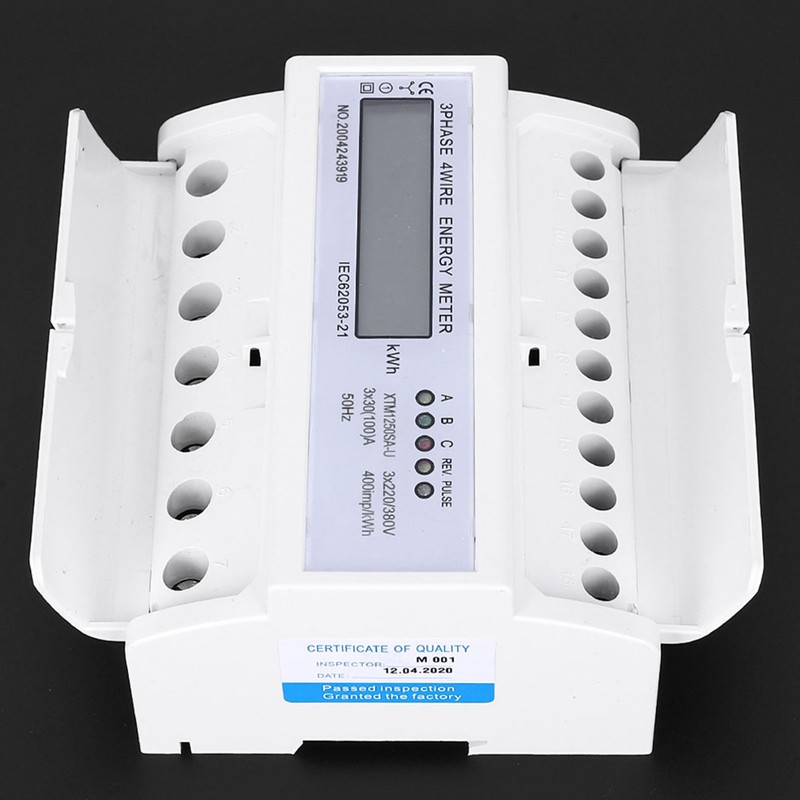 Digital 3 phase 4 Wire 7P Din Rail Electric Meter