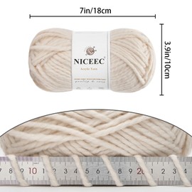 NICEEC 1 Skein Bulky Acrylic Yarn - Soft, Colorful, Multicolored, Quality, Bulky Yarn for Crochet & Knitting - Total Length 120 yds/5.3oz - Skin