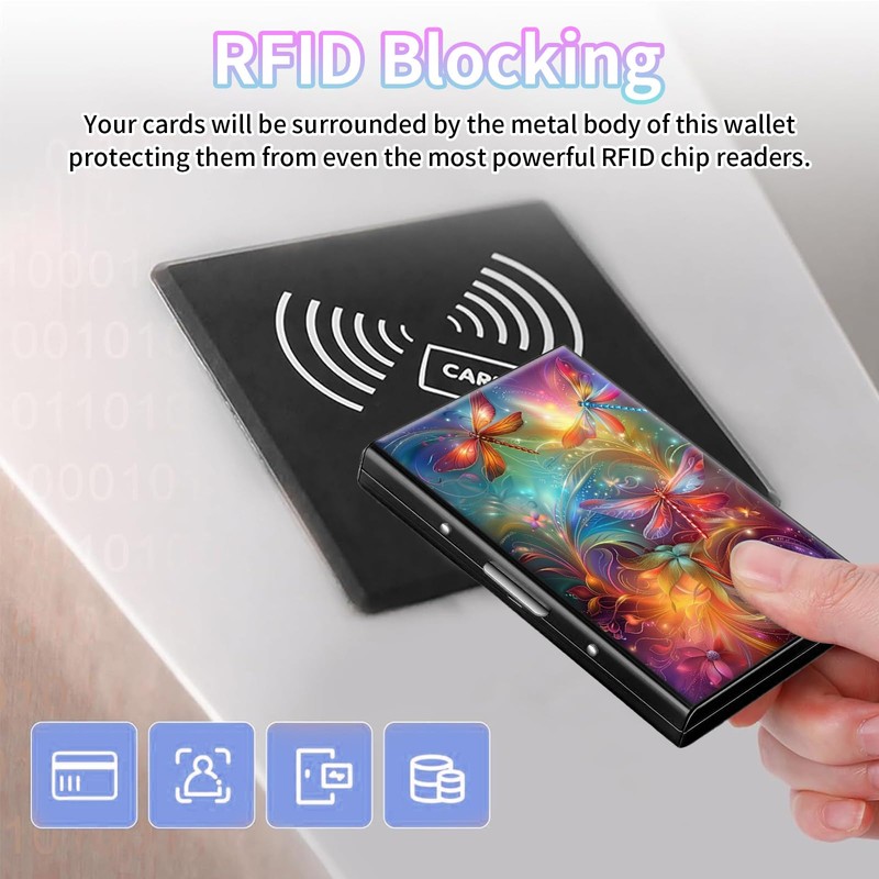 LYHXLYJH Credit Card Holder for Women Men,RFID Blocking Mini Slim