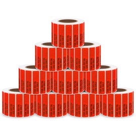 Aleplay for Rectal Use Only Stickers 1.5 × 0.375 Inch Mischief Warning Label Fluorescent Red - 500 Stickers Per Roll (10 Rolls)