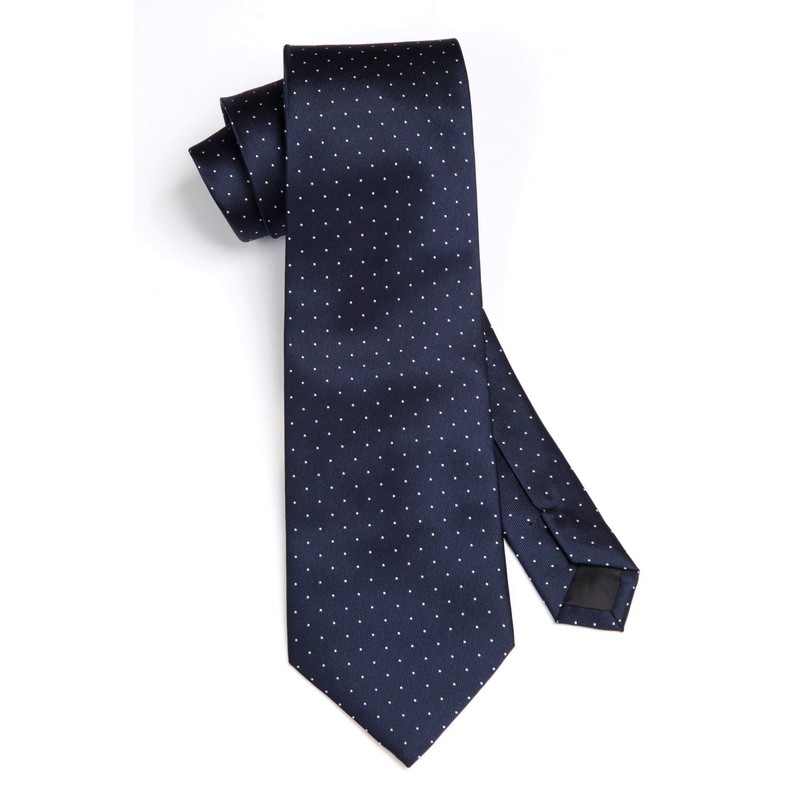 HISDERN Men's Tie with Pocket Square Dot Ties Wedding Classic