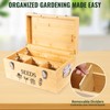Large Bamboo Wood Seed Storage Organizer Box with Lid, Double-Layer