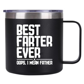Daddy Gifts,Best Farter Ever Mugs Stainless Steel Tumbler Travel Cups for Birthday Father's Day Christmas 14 Oz
