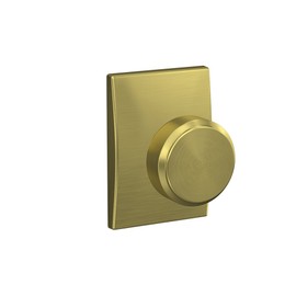 SCHLAGE Custom FC172 BWE 608 CEN Bowery Non-Turning Knob with Century Trim, Satin Brass