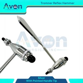 Taylor Percussion Reflex Hammer Plastic Construction Compact with Retracting Filament String & Tromner Reflex Hammer - Reflex Testing Tool Neuro Examination