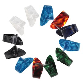 Levemolo 12pcs Thick Guitar Picks for Electric Acoustic Guitars Variety Pack Finger Guards Protector for Beginners