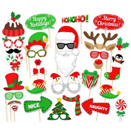 Veewon Weihnachtsfeier Fotorequisiten Photo Booth Requisiten Fotografie Zubehör Xmas Party Dekoration, 32 GRAF